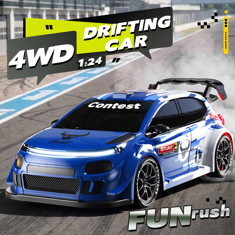 Rc Drift Car 1 24 Scale 4Wd - 1:24 Ölçekli 4WD Drift RC Araba