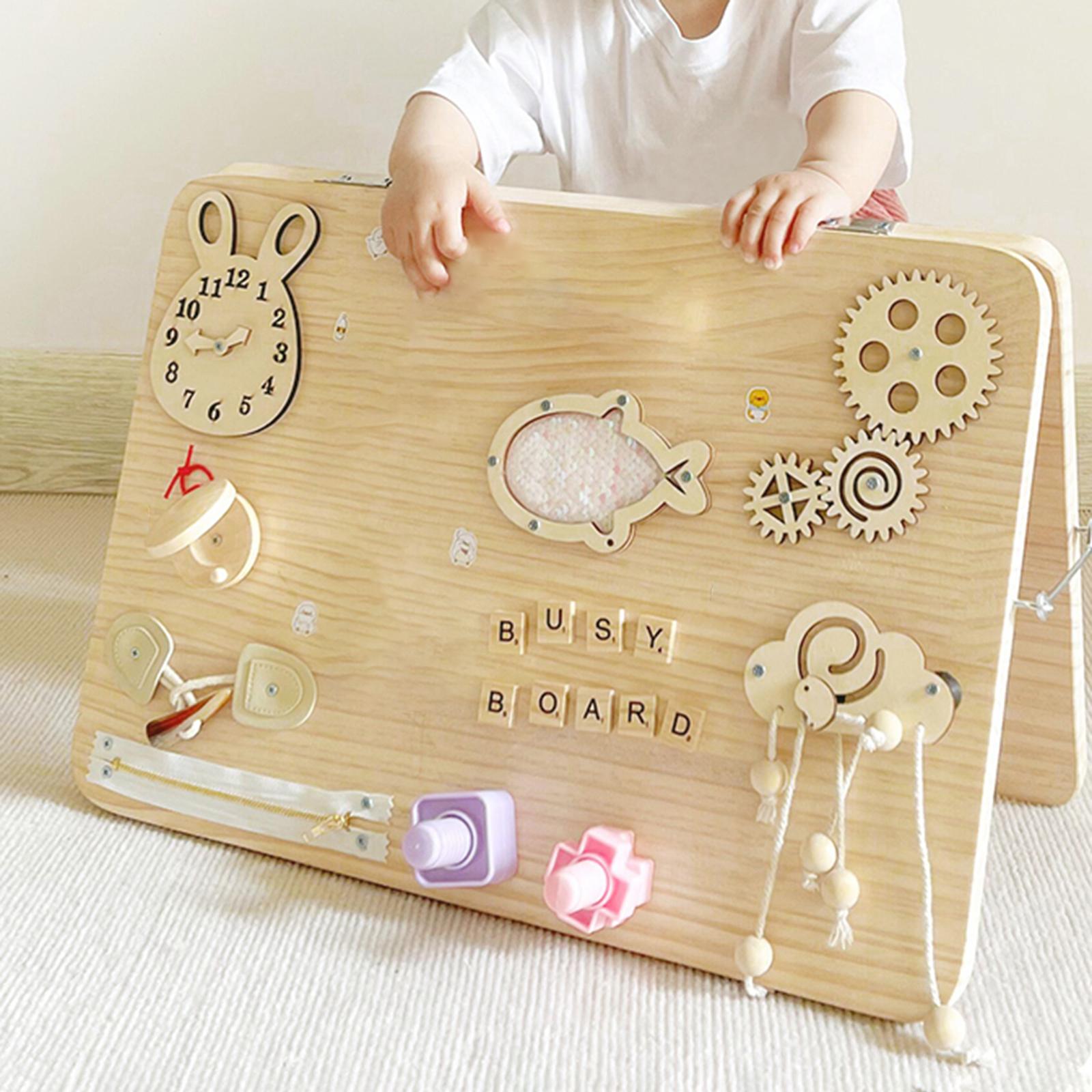 Montessori Wooden Busy Board Toddler - Ahşap Montessori Aktivite Panosu Bulmacası Duyusal