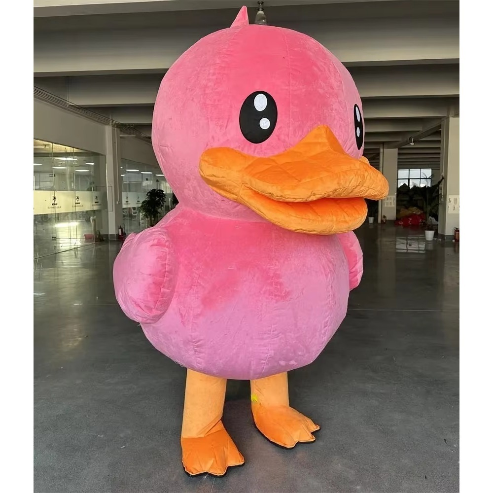 Dolls - Şişirilebilir Ördek Maskot Kostümü, Peluş Yürüyen